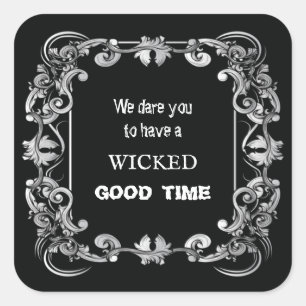 rand zwarte halloween vierkante sticker