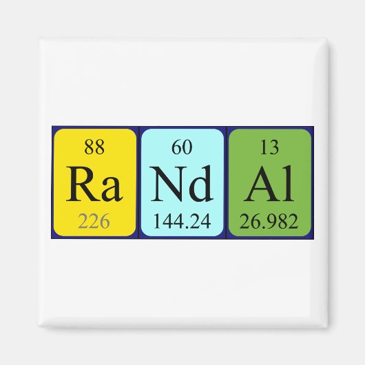 Randal periodieke naammagneet magneet (Voorkant)