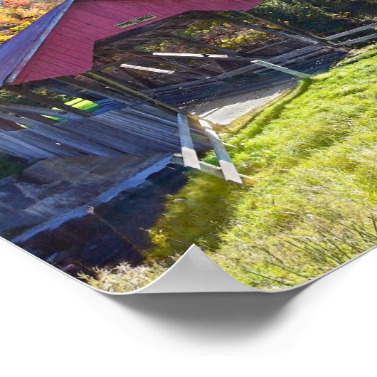 Randall Covered Bridge in Autumn, Vermont Poster (Hoek)
