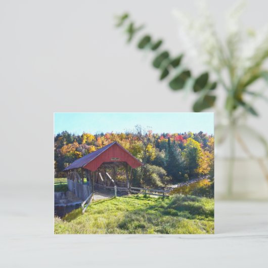 Randall Covered Bridge, Lyndon, Vermont Briefkaart (Staand voorkant)