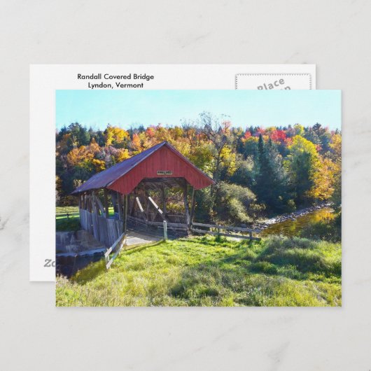 Randall Covered Bridge, Lyndon, Vermont Briefkaart (Voorkant / Achterkant)