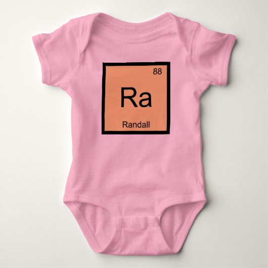 Randall Naam Chemie Element Periodiek Systeem Romper (Voorkant)