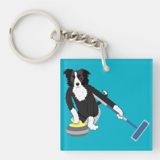 RandCollie Curling Sleutelhanger (voorkant)