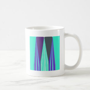 Rande blauwe paarse cyaan chevron-kunstprint koffiemok