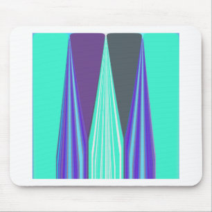 Rande blauwe paarse cyaan chevron-kunstprint muismat
