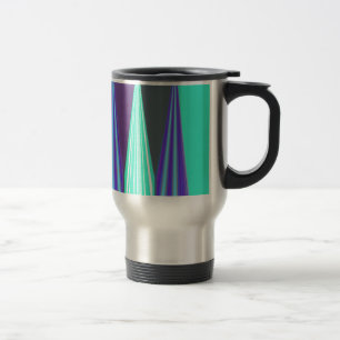 Rande blauwe paarse cyaan chevron-kunstprint reisbeker