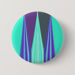 Rande blauwe paarse cyaan chevron-kunstprint ronde button 5,7 cm