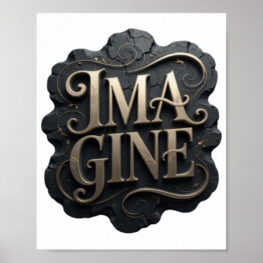 Rande Goud IMAGINE Tekst Ontwerp Poster (Voorkant)