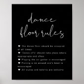 Rande Moderne Zwarte Trouwfeest Dansvloer Regels B Poster (Voorkant)