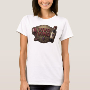 Rande Pink VIVO VINO Tekst Ontwerp T-shirt