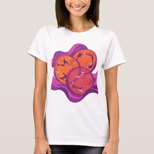 Rande Purple ABSTRACTE KUNST Design T-shirt (Voorkant)