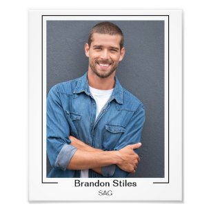 Randframe Acteur Headshot 8x10 Naam en Tekst Foto Afdruk