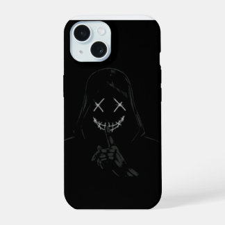 Randgevallen Glowing Neon Gezicht Zwarte HoesjeTel iPhone 15 Case