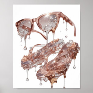 Randgevormd Zilver ROSE GOLD GLAMOUR Maatwerk Desi Poster