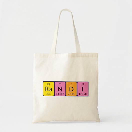 Randi periodieke canvas tas naam (Voorkant)