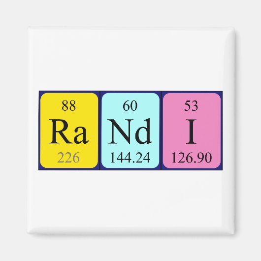 Randi periodieke naam magnenet magneet (Voorkant)