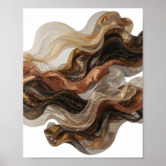 Randig Goud ABSTRACTE KUNST Kunstprint Poster (Voorkant)