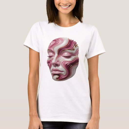 Randig Goud ABSTRACTE KUNST Modern Design T-shirt (Voorkant)