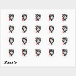 Randige David Buste Moderne Straatkunst Ronde Sticker