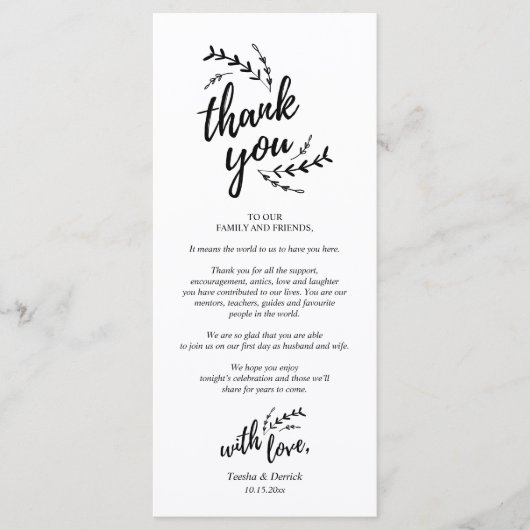 Randinstellingskaart voor een landelijke dinerfees programmakaart (Voorkant)