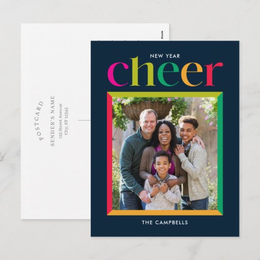 Randje Happy New Year Vakantie Ansichtkaart Feestdagenkaart (Voorkant / Achterkant)