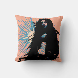Randkunst van een edgy vrouw kussen
