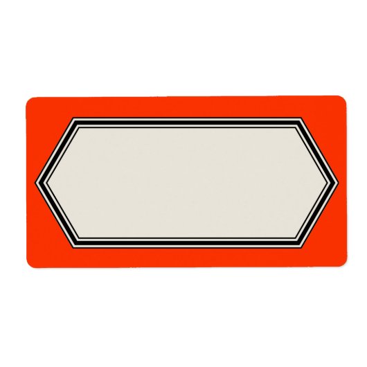 randlabel Sjabloon, tomatenrood Etiket (Voorkant)