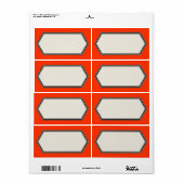 randlabel Sjabloon, tomatenrood Etiket (Full Sheet)