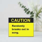 Randmon Song Briefkaart (Staand voorkant)