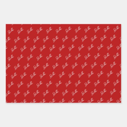 Randnaam Collie Dog Photo Trendy Script Pet Inpakpapier Vel (Voorkant 3)