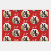 Randnaam Collie Dog Photo Trendy Script Pet Inpakpapier Vel (Voorkant)