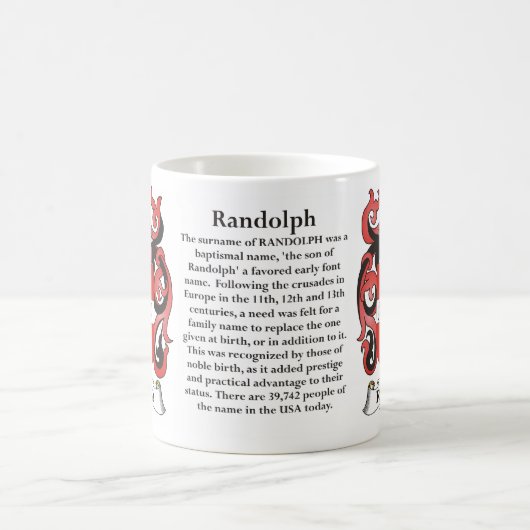 Randolph Family Coat of Arms Mok (Center)