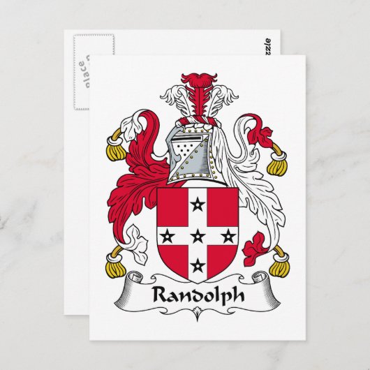Randolph Family Crest Briefkaart (Voorkant / Achterkant)