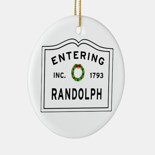 Randolph, MA Holiday Wreath Ornament (Rechts)