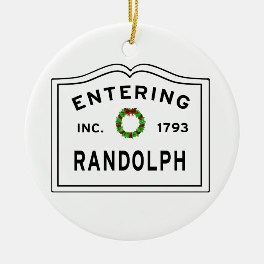 Randolph, MA Holiday Wreath Ornament (Voorkant)