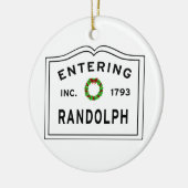 Randolph, MA Holiday Wreath Ornament (Links)
