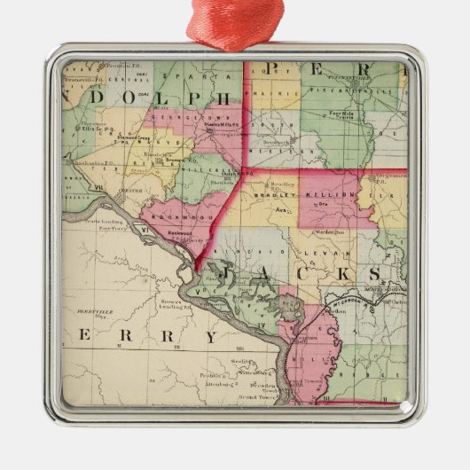 Randolph, Perry, provincie Jackson Metalen Ornament (Voorkant)