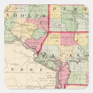 Randolph, Perry, provincie Jackson Vierkante Sticker