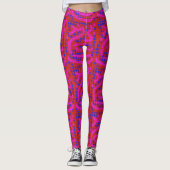 random abstract Thunder_Cove blue/roze Leggings (Voorkant)