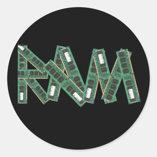 Random Access Memory Ronde Sticker (Voorkant)