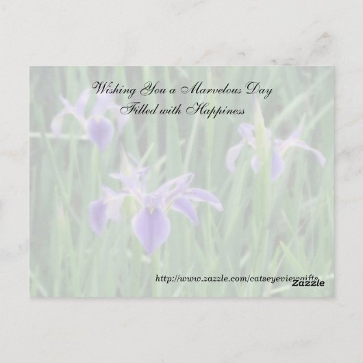 Random Act of Kindess Briefkaart - Paarse Iris (Achterkant)