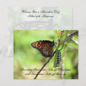 Random Act of Kindess Briefkaart - Queen Butterfly (Voorkant / Achterkant)