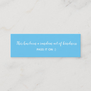 Random Act of Kindness Blue White Minimal Mini Visitekaartje