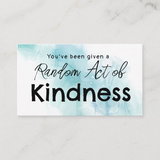 Random Act of Kindness Business Card | Pay It For Visitekaartje (Voorkant)