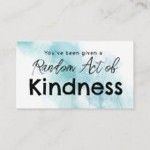 Random act of kindness business card visitekaartje (Voorkant)