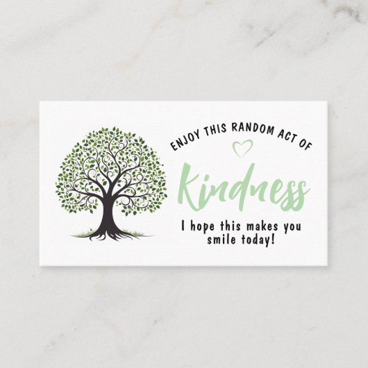 Random Act of Kindness Card | Kindness Tree Mini  Visitekaartje (Voorkant)
