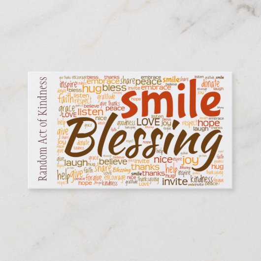 Random Act of Kindness Card Visitekaartje (Voorkant)