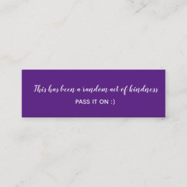 Random Act of Kindness Paars White Minimal Mini Visitekaartje