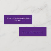 Random Act of Kindness Paars White Minimal Mini Visitekaartje (Voorkant / Achterkant)