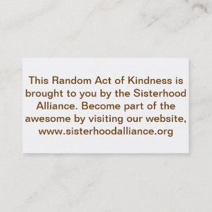 Random Act of Kindness Project Small Cards Visitekaartje